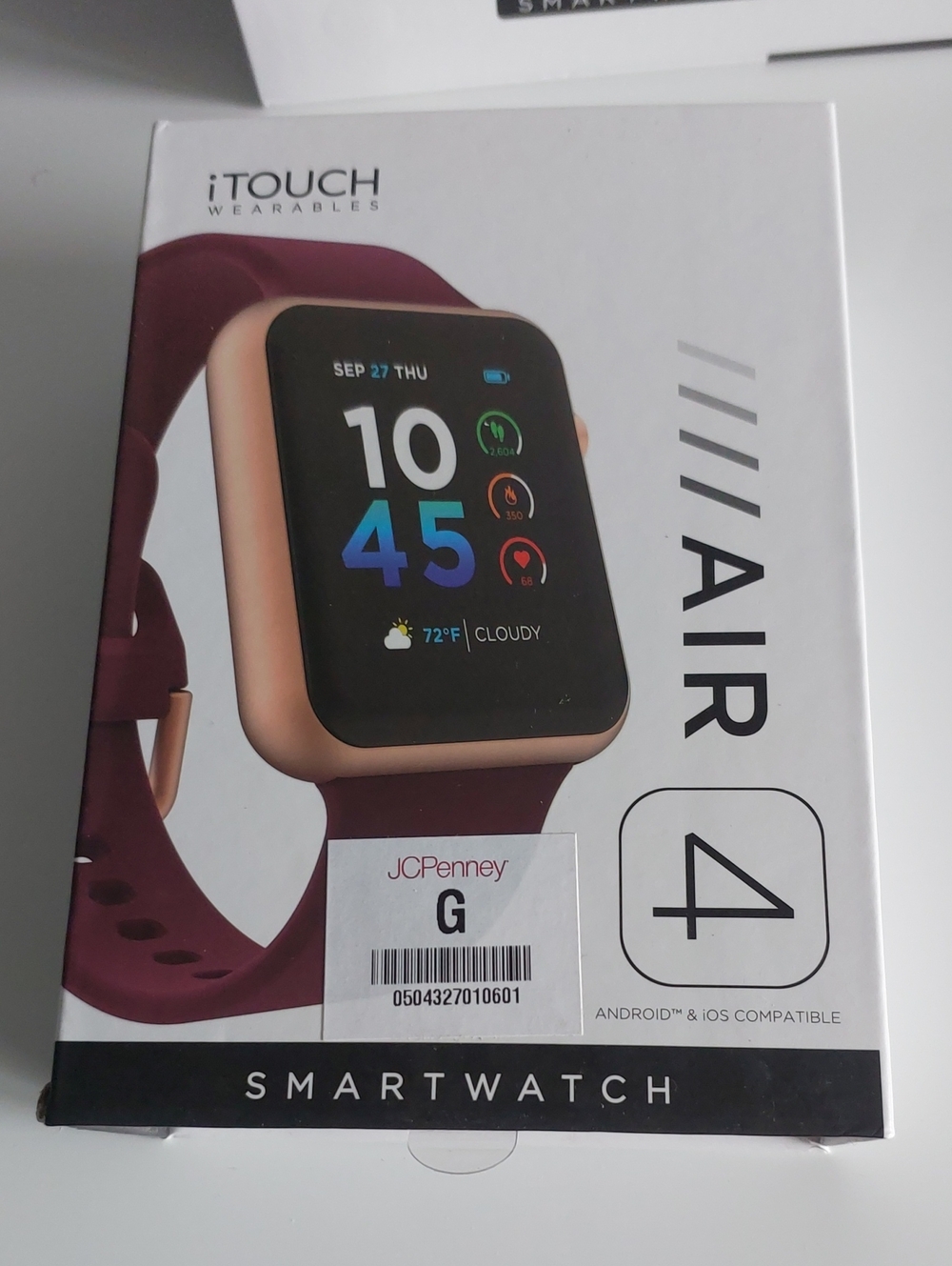 Air 4 Smartwatch - Rose Gold Case with Burgundy Band